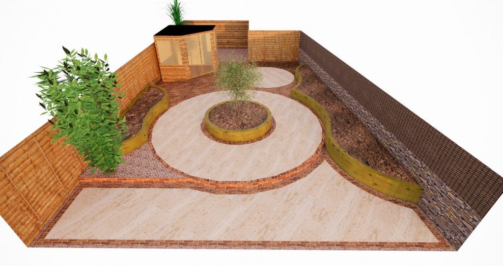 design for back garden with no grass