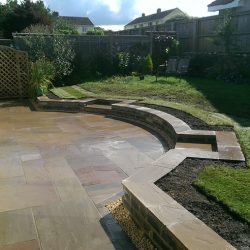 landscaping ideas for curved patio