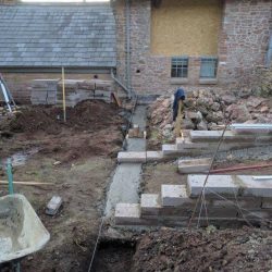 early stages of a garden makeover with groundworks