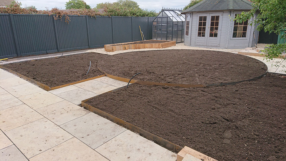 newly landscaped garden ready for planting