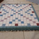 bespoke tiling scrabble board for a garden makeover