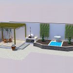 3d garden design plan with green wall panels