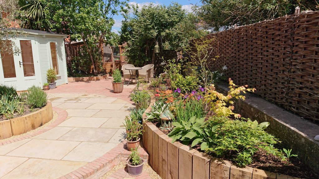 generous planting in new raised beds