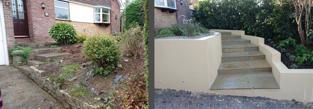 front garden in Wembdon before and after landscaping