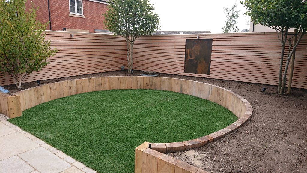 curved oak raised beds